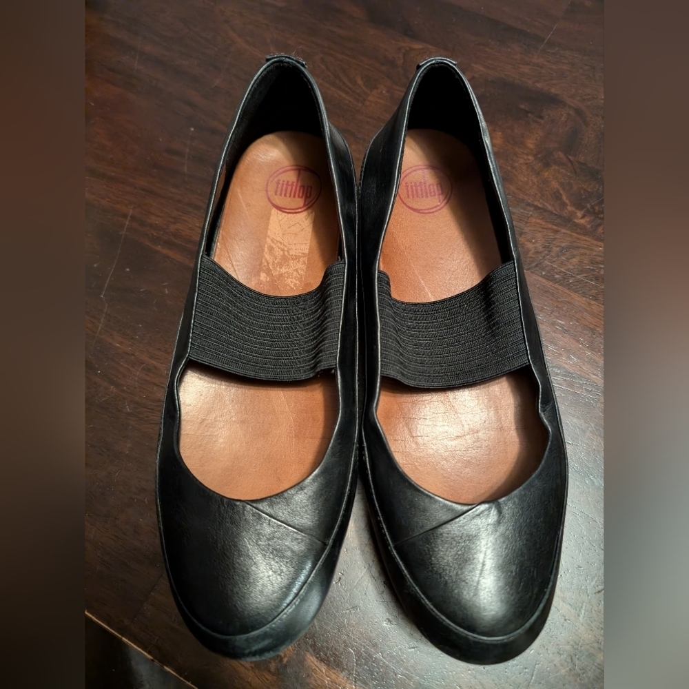 Fitflop Due Mary Jane Flats, Women's EU42/US 10, Black